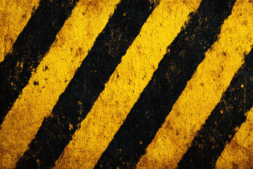 Fototapeta premium Grunge yellow and black diagonal stripes textured background