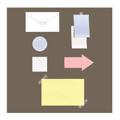 set of envelopes with paper