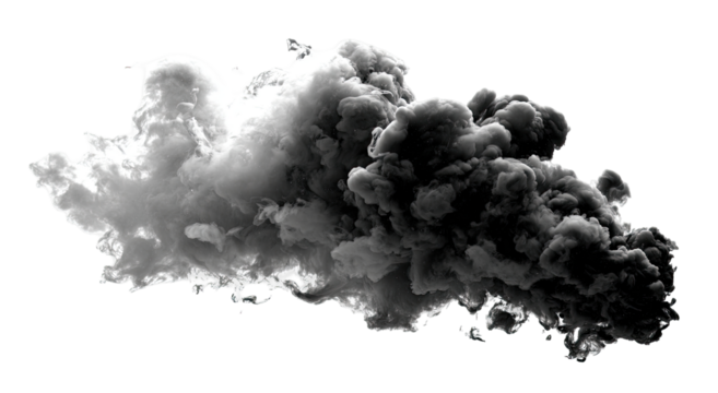 A grayscale cloud-like formation, smoky and textured