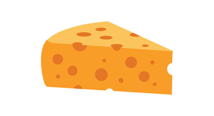 A wedge of cheese with holes on a plain background