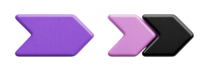 Two vibrant arrows, shades of purple and black,  point right