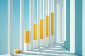 Obraz premium minimalist budget on tablet with ar numbers and blurred white text bars creates sense of serenity