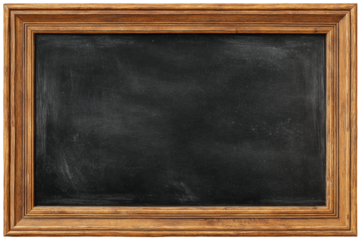 Empty vintage wooden-framed chalkboard