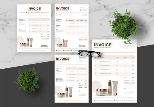 Brown And Black Invoice