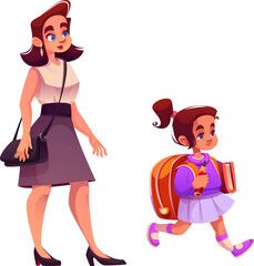 Mom Take Daughter to School
