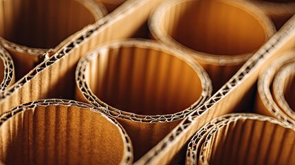 Close-up view of corrugated cardboard construction.
