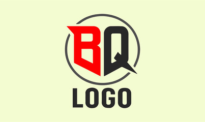 Modern BQ Monogram Logo with Circular Fram, logo, design, new ideas, monogram logo, 