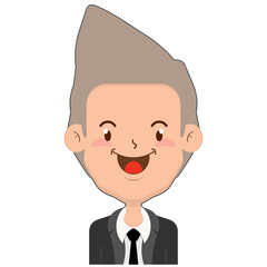 business or receptionist man playful face cartoon cute