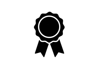 Celebrate achievement with this classic black award ribbon icon, symbolizing excellence and victory