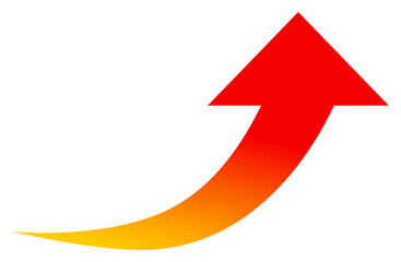 上昇を示すグラデーション矢印イラスト