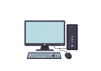 Fototapeta premium Modern desktop computer setup ready for work or study, perfect for any digital project