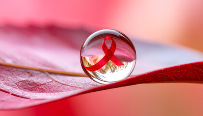World AIDS Day Awareness of the Red Ribbon, Symbolizing Hope, Support, and Solidarity