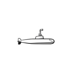 Hand-drawn sketch of a submarine illustration