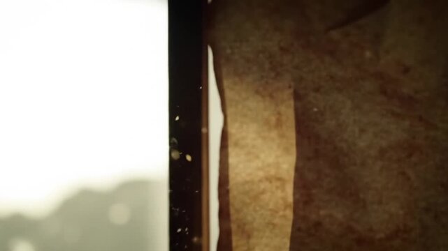 Light Beam Through Dusty Brown Textured Surface