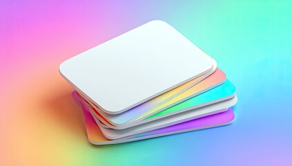 Stack of colorful blank cards
