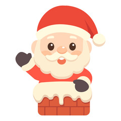 Santa Claus emerged from the house chimney