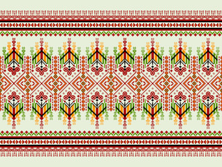 Geometric pixelated Arabic patterns on the fabric reflect the ornate and ethnicity,grid floral,grid colourful, backgrounds, seamless grid design for carpet,textile,textured,wallpaper,print,decorate