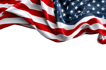 American flag waving with a transparent background