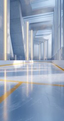 Fototapeta premium Modern, light-filled ice rink hallway