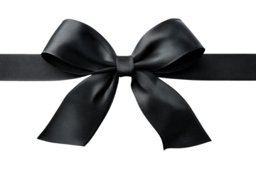 Elegant black ribbon bow for gift wrapping