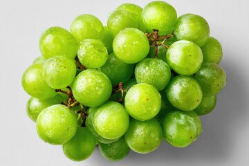 Close-up cluster of fresh green grapes