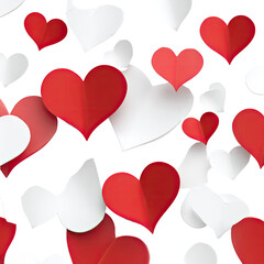 Abstract pattern of red and white hearts