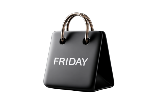 Chic black Friday shopping bag