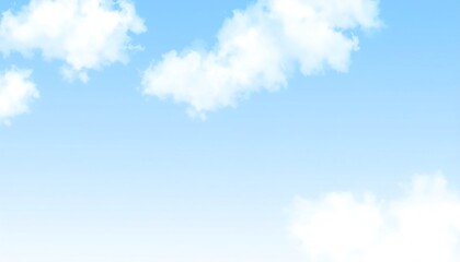 Clear sky, fluffy clouds