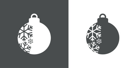 Decoración de Navidad. Logo con bola de navidad con copos de nieve con líneas para tarjetas y felicitaciones © teracreonte