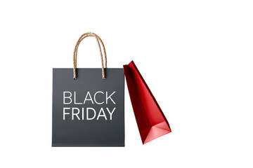 Black Friday shopping bag with red accents