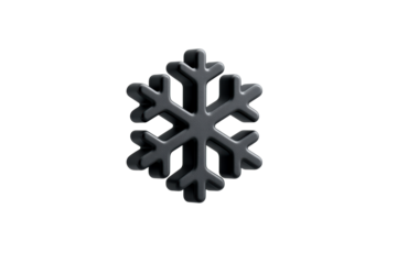 Black snowflake design with transparent background