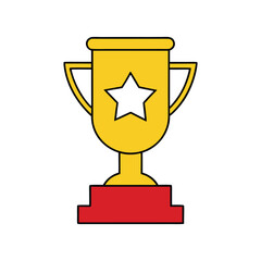 Golden Trophy Award Vector Illustration