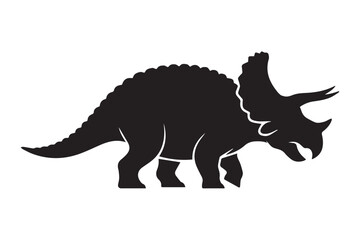 triceratops silhouette dinosaur ceratopsid minimal vector icon set for design, branding and digital media