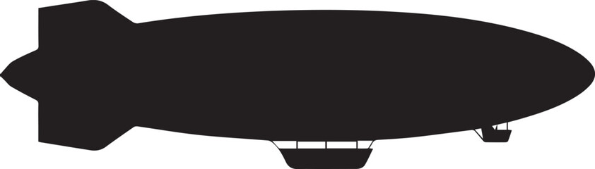blimp airship silhouette vector with gondola eps ai png jpeg retro zeppelin transportation illustration © AIcon Star