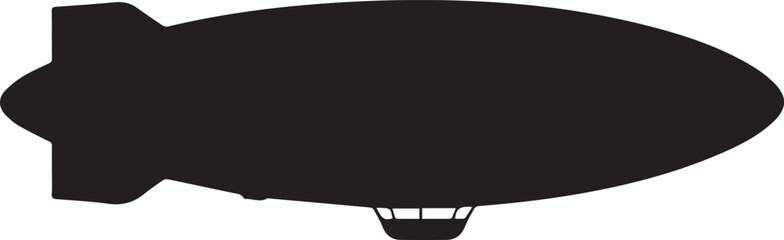 vintage blimp airship silhouette vector illustration black outline zeppelin clipart for design projects © AIcon Star