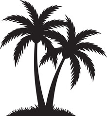Fototapeta premium tropical palm tree silhouette vector design for beach holiday decorations and summer backgrounds