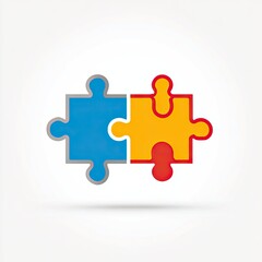 Obraz premium Two puzzle pieces joined
