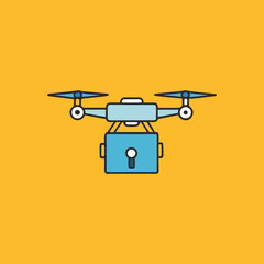 Ecommerce Delivery Drone Vector Icon