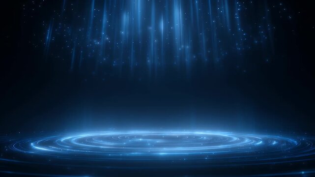 Floating disc with subtle volumetric light beams from above