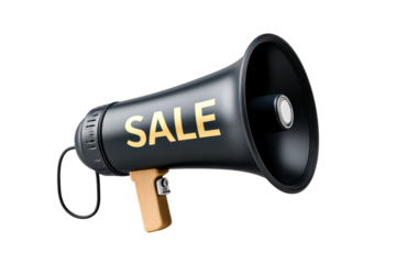Effective sales announcement with megaphone