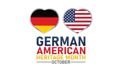 German American Heritage Month October Celebration. Happy holiday celebrate annual in October. Germany and United States flag. Culture month. Poster, card, banner, template. Vector EPS10 illustration