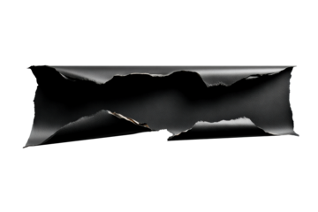 Torn black paper with a transparent background