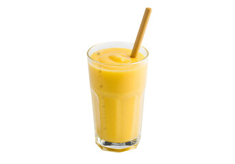 Refreshing Mango Smoothie Recipe Tropical Drink in a Glass on transparent background