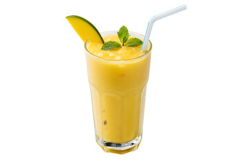 Refreshing Mango Smoothie Recipe Tropical Fruit Drink in Glass Perfect Summer Beverage on transparent background