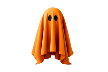 Friendly orange ghost character