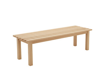 Simple Light Wood Bench Minimalist Furniture Design on transparent background