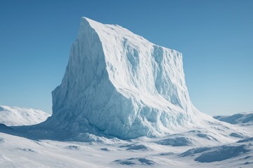 Majestic Glacier: A breathtaking image of an imposing glacier rising against a backdrop of an open sky. Its textured facade evokes a sense of the ancient and immense.