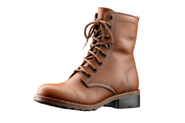 Chic brown leather lace up ankle boots