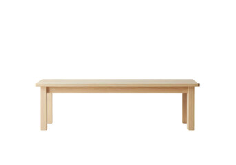 Simple Light Wood Bench Minimalist Furniture Design for Home and Office on transparent background