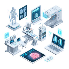 Obraz premium Medical technology isometric illustration (5)